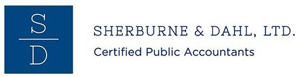 Logo for Sherburne & Dahl, Ltd., Certified Public Accountants. Features a blue square with the letters 