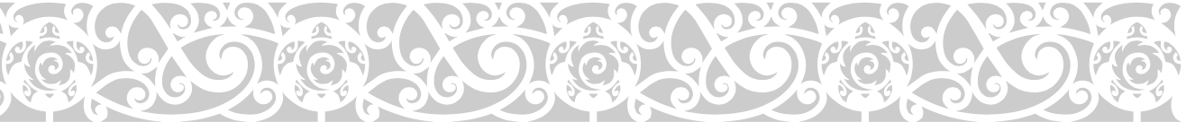 Witte decoratieve rand met wervelend bloemenpatroon op een grijze achtergrond.