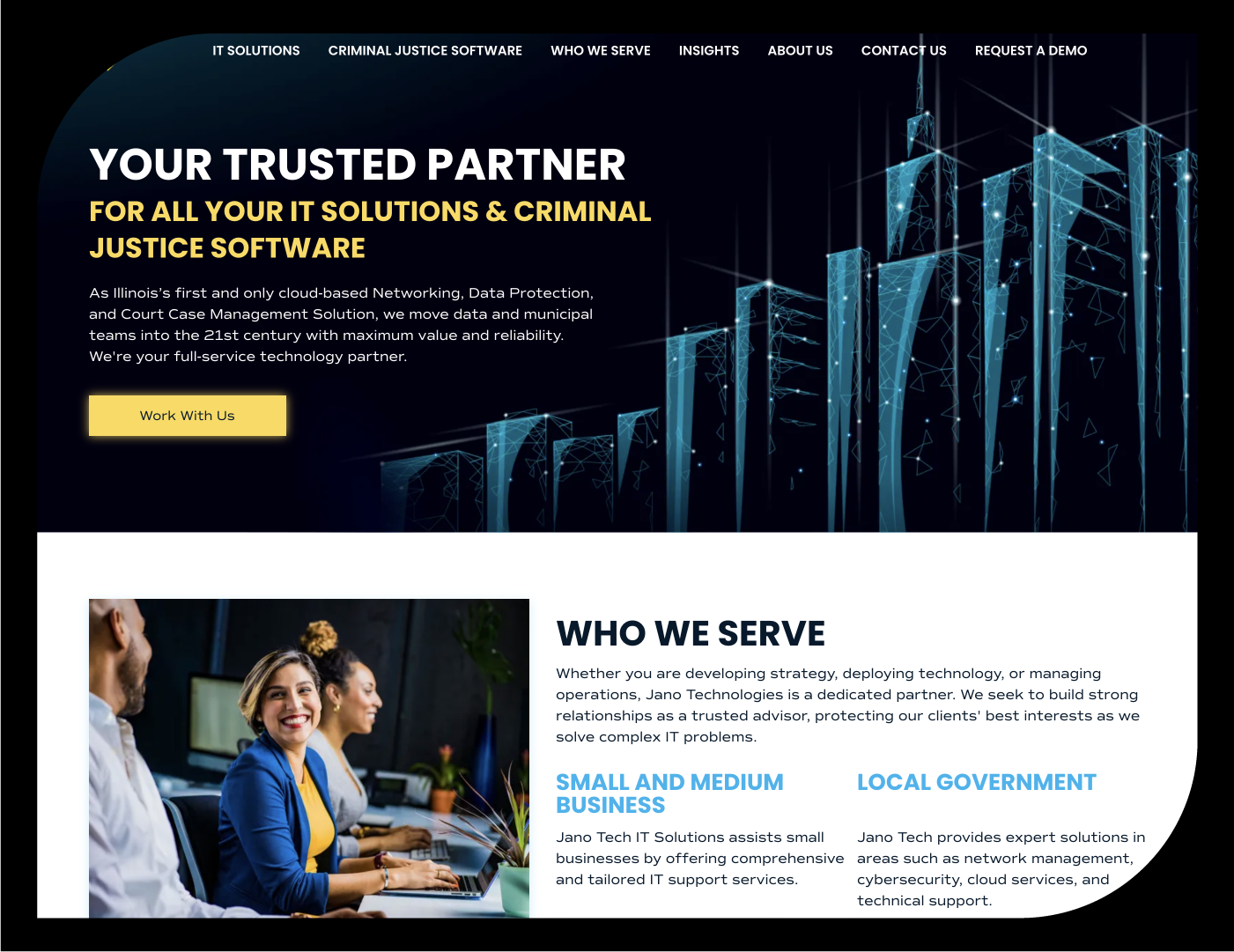 Website design and development for Jano Tech, a government technology supplier