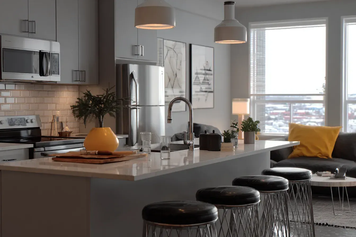 Custom luxury kitchen Burnaby British Columbia showcasing glass cabinetry, recessed fixtures, and modern built-in shelving. Burnaby contractors combine refined aesthetics with ergonomic function. The space becomes both elegant and efficient.