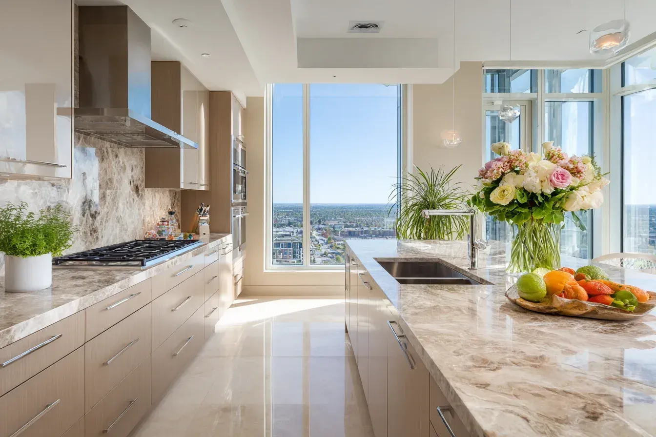 Surrey kitchen remodeling services featuring farmhouse cabinetry, butcher block countertops, stainless steel appliances, LED lighting upgrades, and trusted Vancouver kitchen renovation contractors serving Surrey homeowners with full remodels.