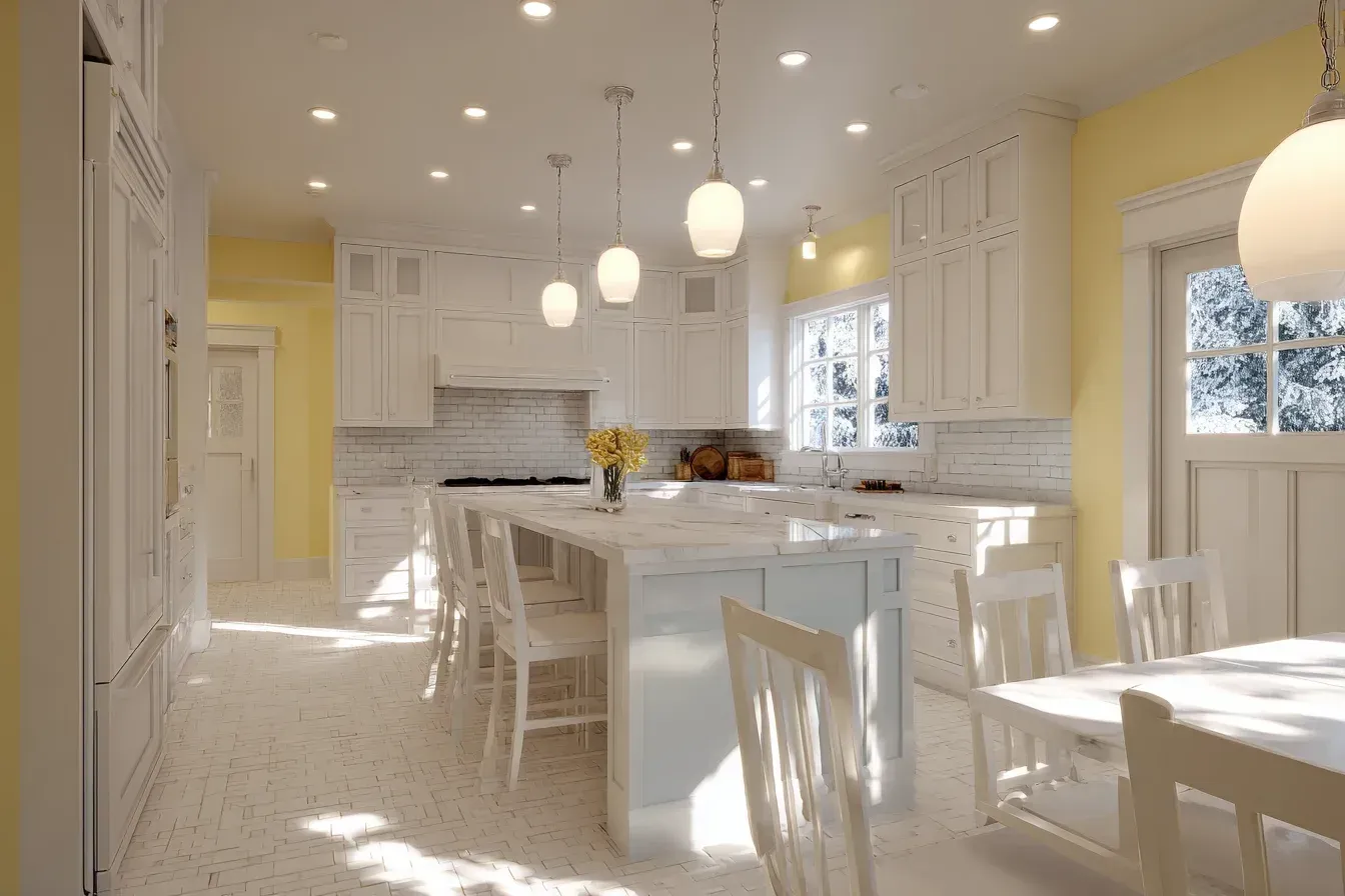 Custom kitchen renovation Burnaby BC highlighting oak millwork, Italian tile flooring, and granite counters. Brentwood contractors provide luxury finishes for long-term durability and modern elegance.