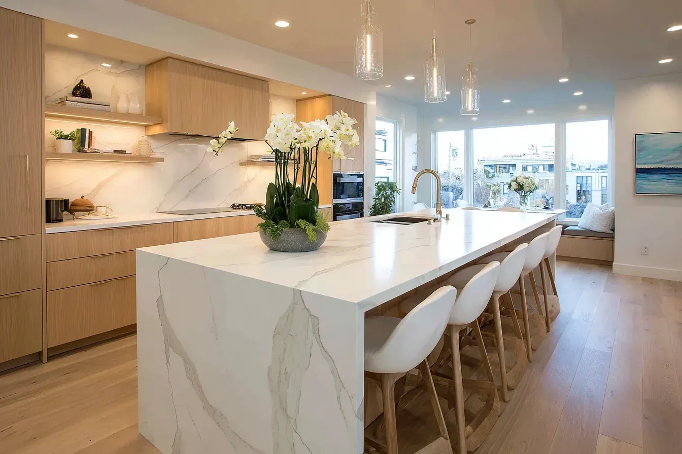 Kitchen refacing Burnaby British Columbia upgrading cabinets, hardware, and countertops with new quartz panels. Local experts revitalize aging kitchens in Metrotown with timeless designs.