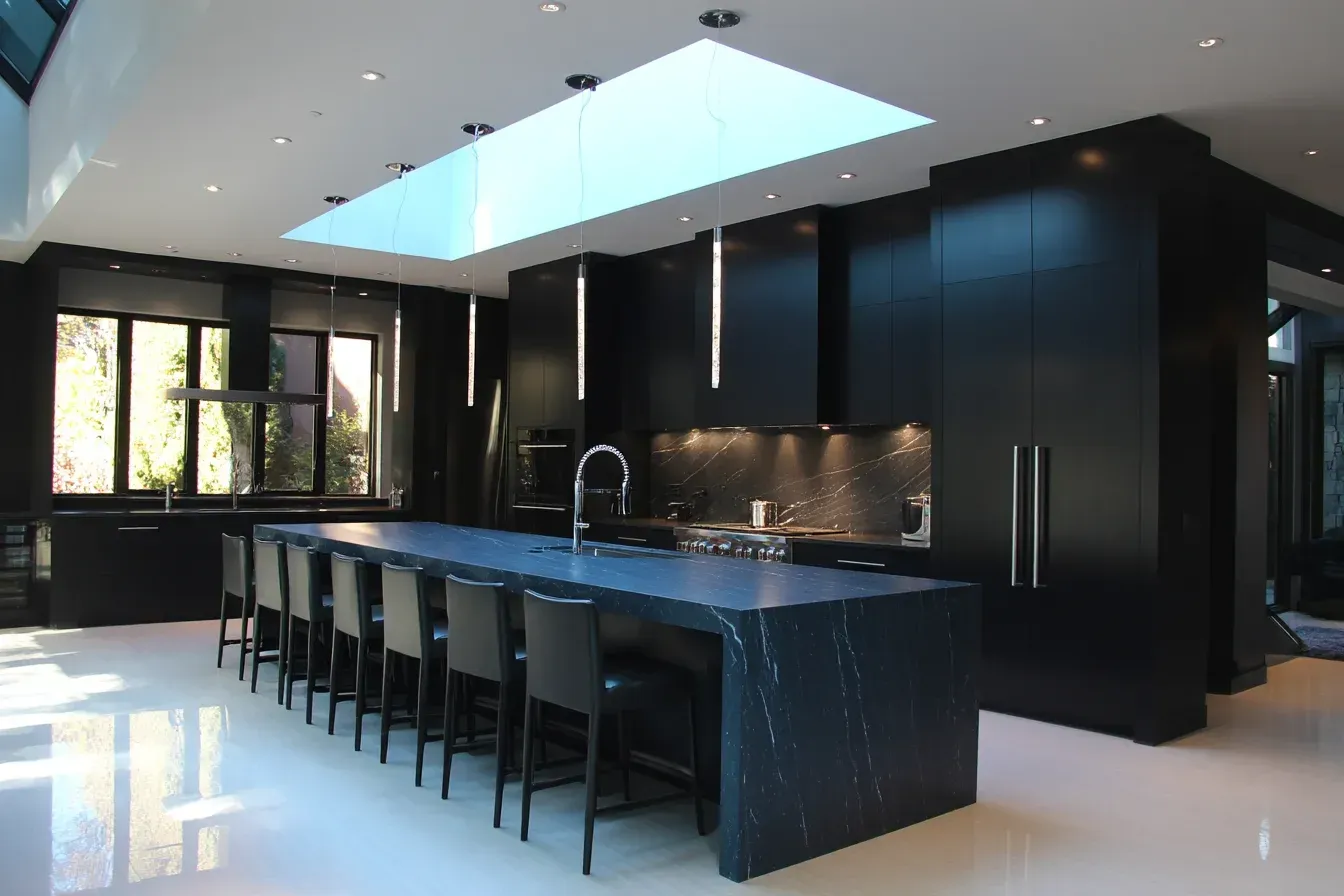 Smart kitchen renovation Burnaby BC | Kitchen remodel Burnaby Canada | Quartz and porcelain upgrade British Columbia including touchless faucets, voice-activated lighting, and integrated storage. Crafted for efficiency and elegance.