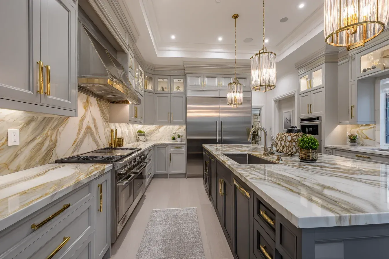 Custom millwork kitchen renovation Burnaby BC | Kitchen remodel Burnaby Canada | Oak cabinetry fabrication British Columbia blending quartz counters, LED lighting, and tile floors. The Burnaby team emphasizes durability and precision.