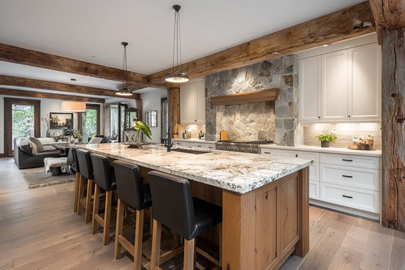 Modern kitchen renovation Burnaby BC incorporating natural lighting, skylight adjustments, and accent colors. The project reflects Burnaby’s urban architecture and homeowner lifestyle needs.