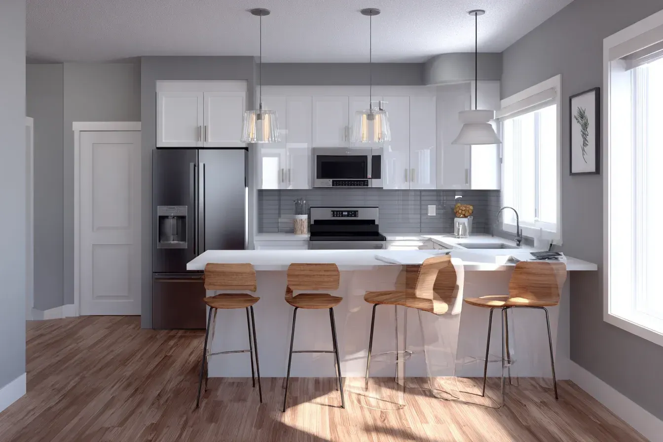 Luxury kitchen renovation in Burnaby BC featuring quartz islands, Italian marble backsplash, and custom cabinetry crafted by Burnaby design-build experts in the Metrotown area. Builders install Bosch and Samsung appliances for high-performance kitchens. Perfect for homeowners upgrading to contemporary, energy-efficient designs.