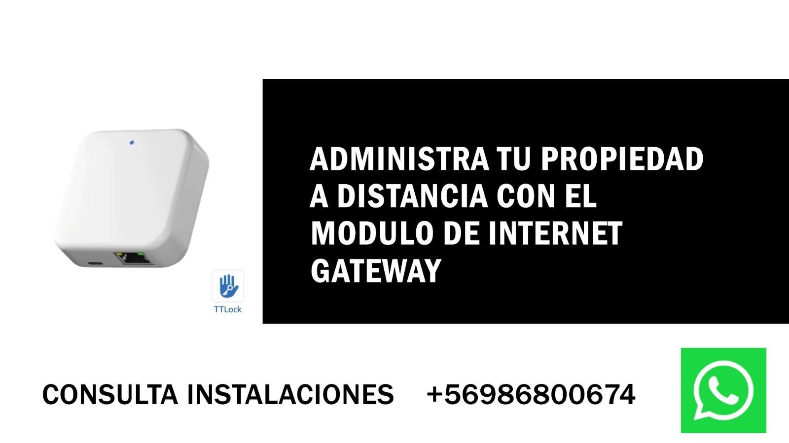 Dispositivo de enlace de Internet cuadrado blanco con el texto: