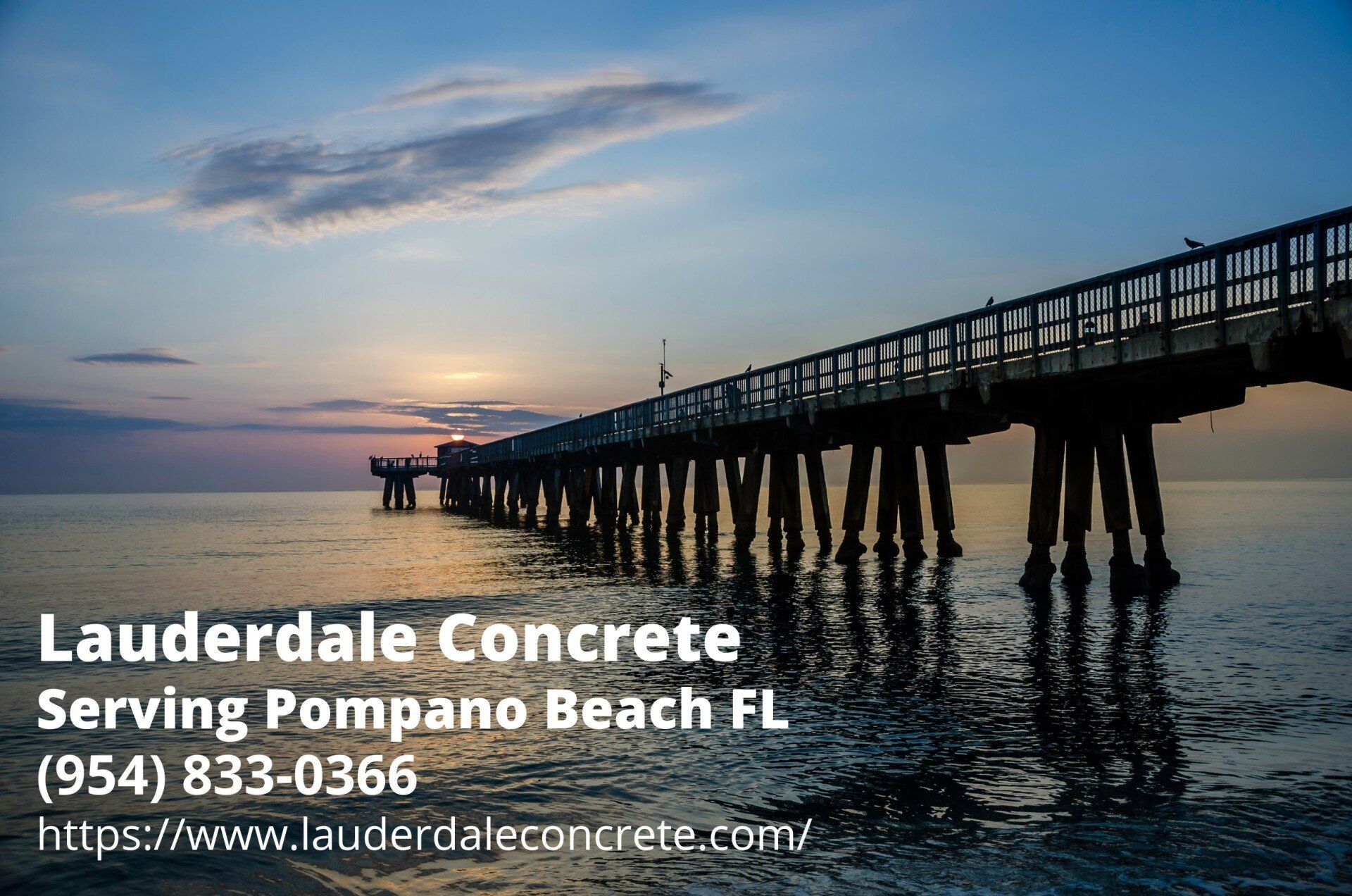 Pompano Beach Pier. Text by Lauderdale Concrete - a contracting service provider in Pompano Beach FL