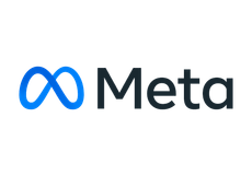 The meta logo is blue and black on a white background.