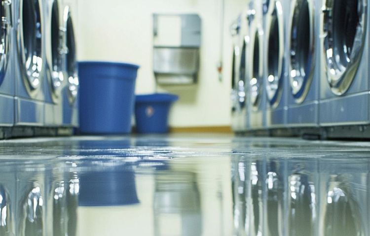 Durable flooring for laundromats