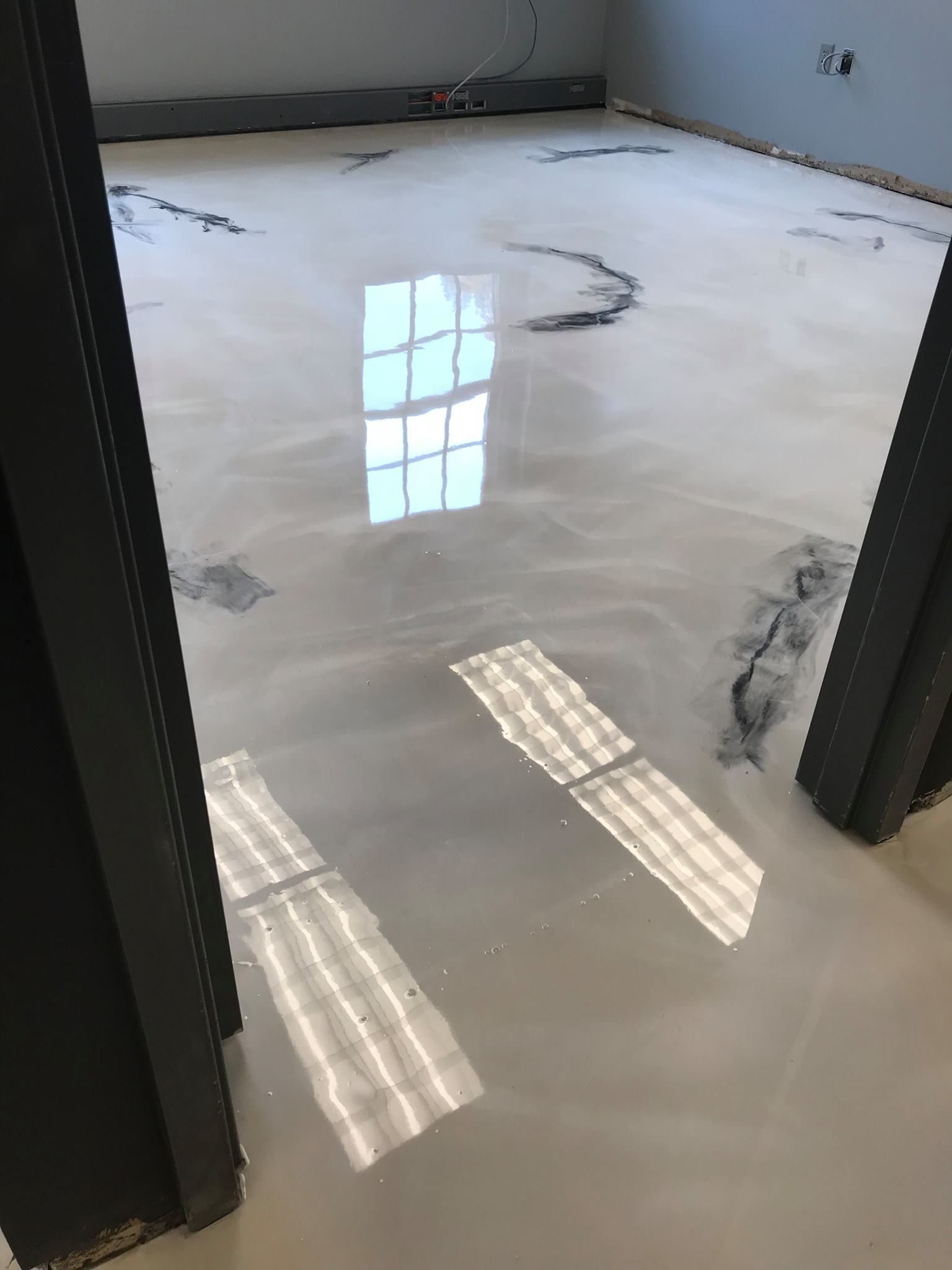 Durable epoxy flooring smooth finish.