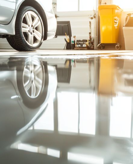moisture-resistant epoxy flooring in residential garage