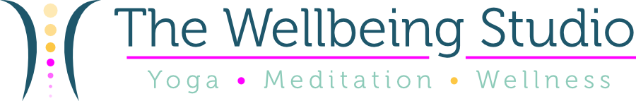 A logo for the wellbeing studio yoga meditation wellness