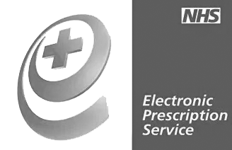Nhs electronic prescription service logo on a white background