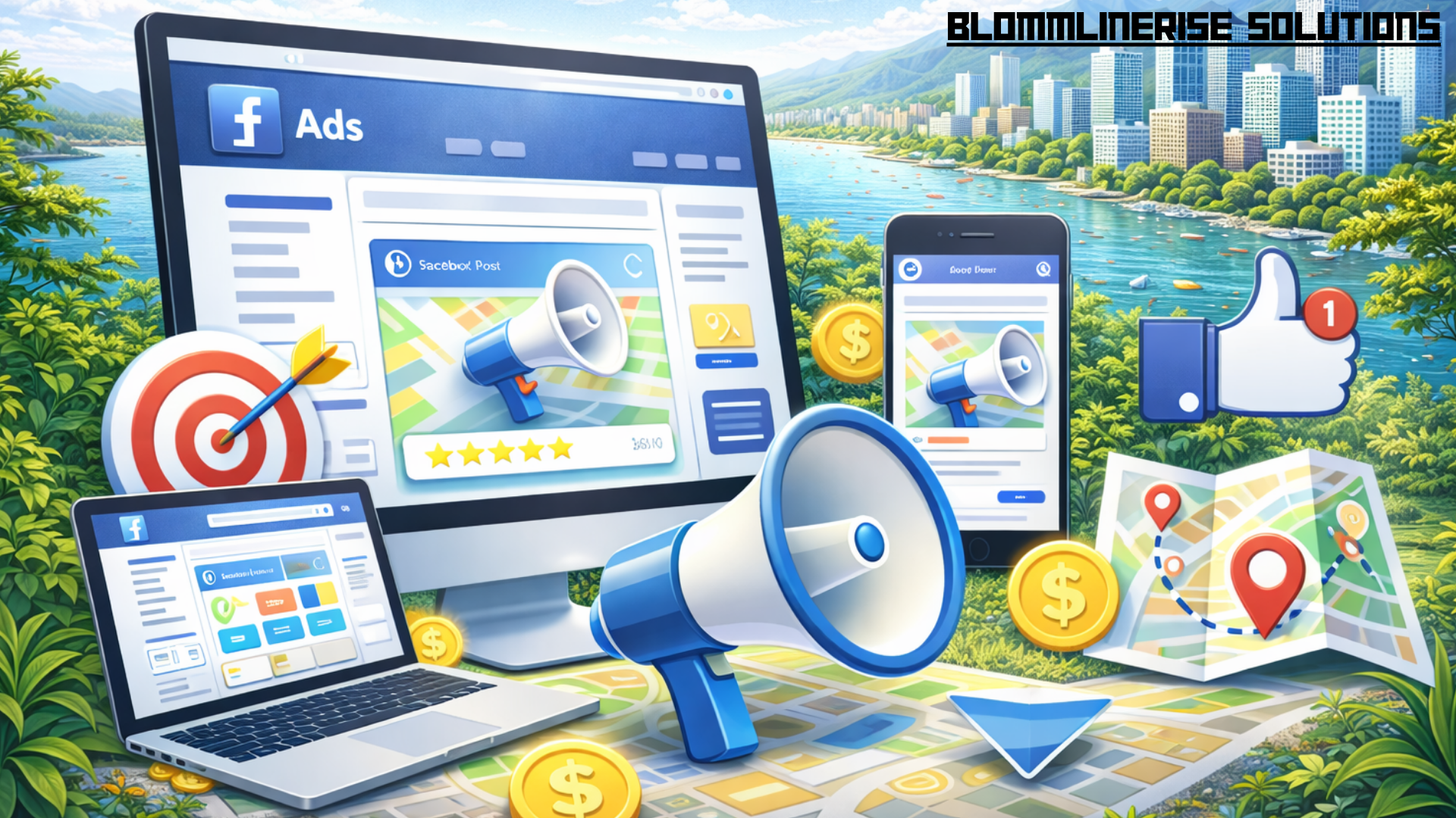 Facebook advertising services in Vancouver by Bloomlinerise Solutions, digital marketing agency vancouver,