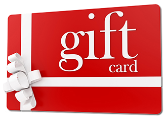Red gift card with white ribbon and