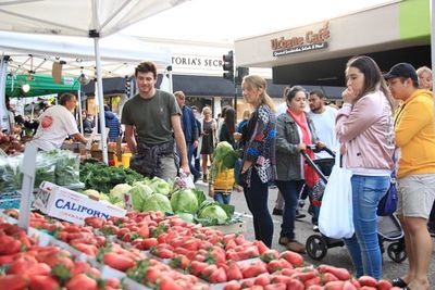 Residents in San Luis Obispo at the Farmers Market
