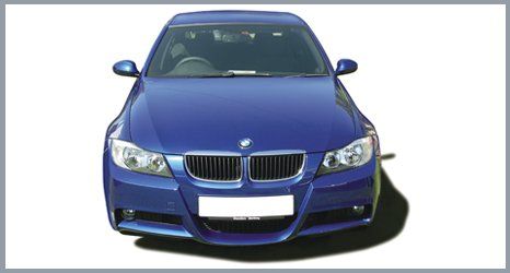 A blue BMW car