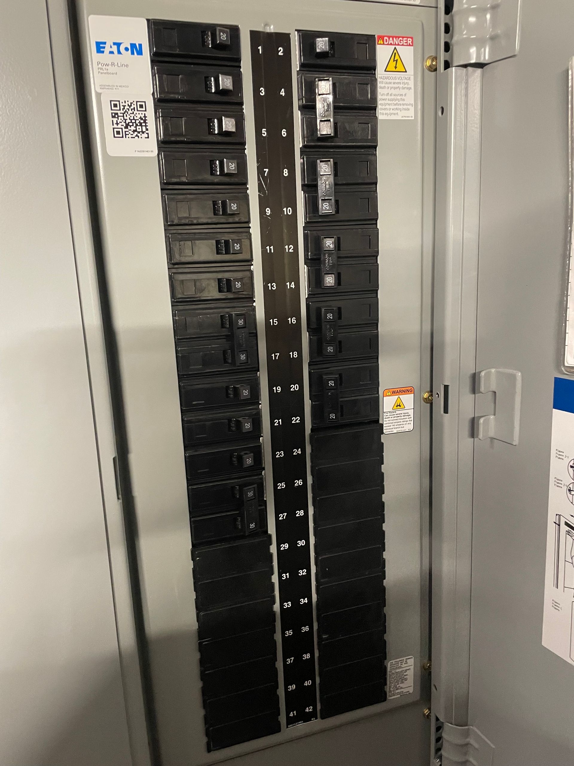 A large electrical box with a lot of electrical outlets on it