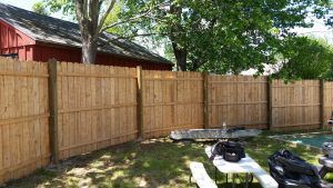 Wooden fence during fence installation process in Concord, NH