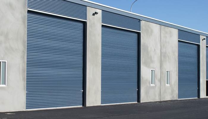 Blue garage door — Designs in Taree, NSW
