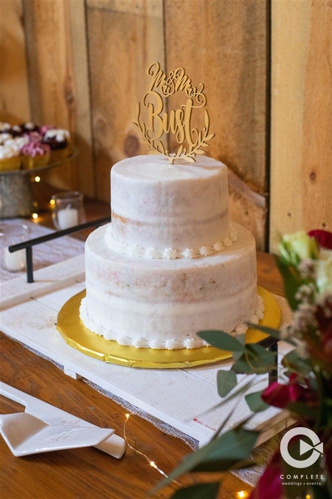 simple rough iced wedding cake