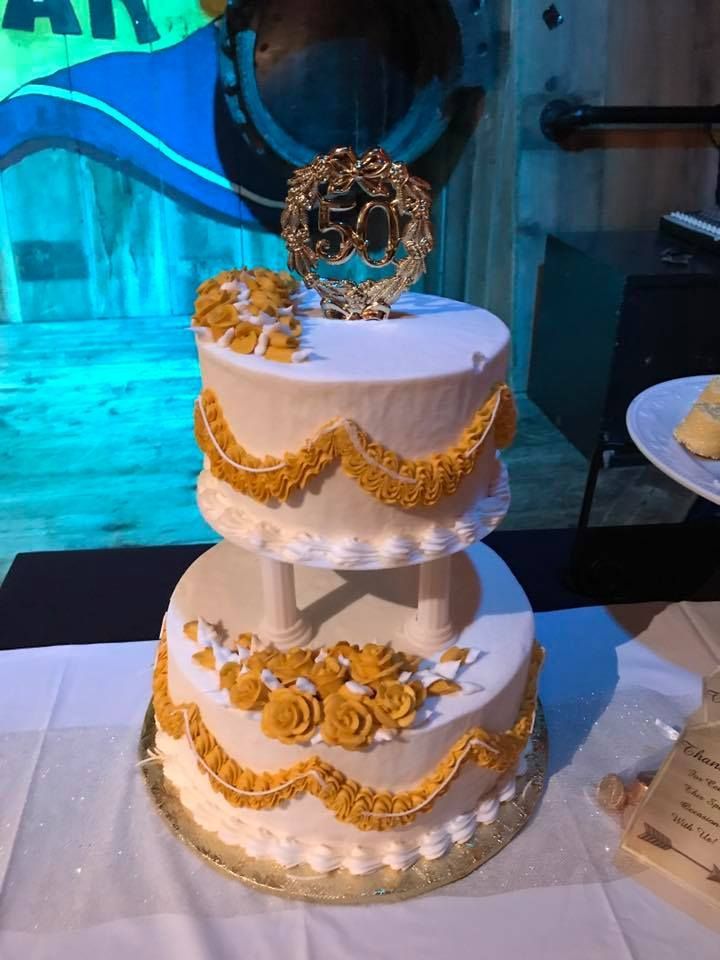two tier 50th birthday cake