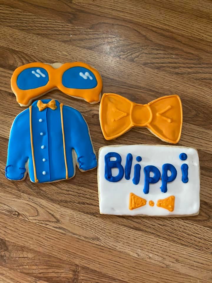 orange and blue cookies