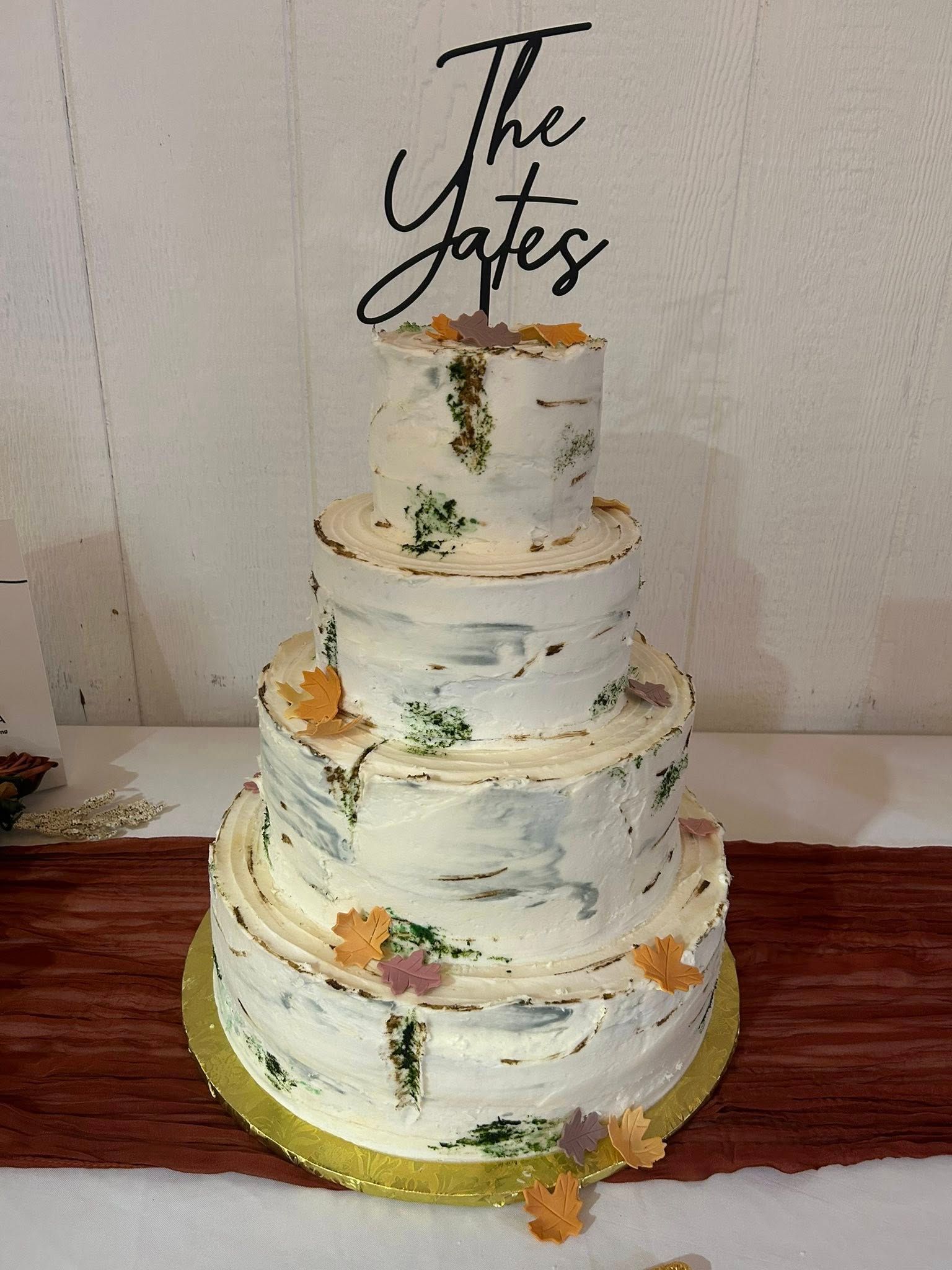 rough iced wedding cake