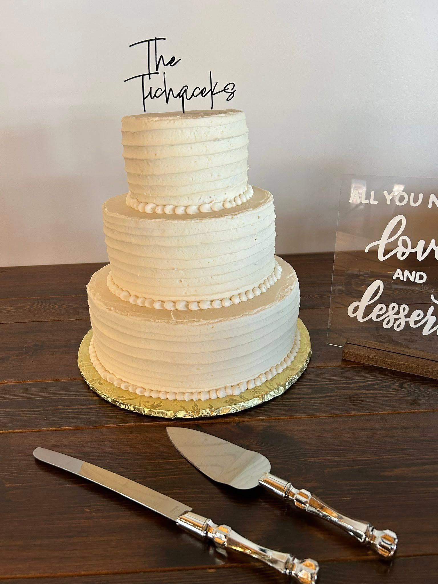 simple three tier wedding cake