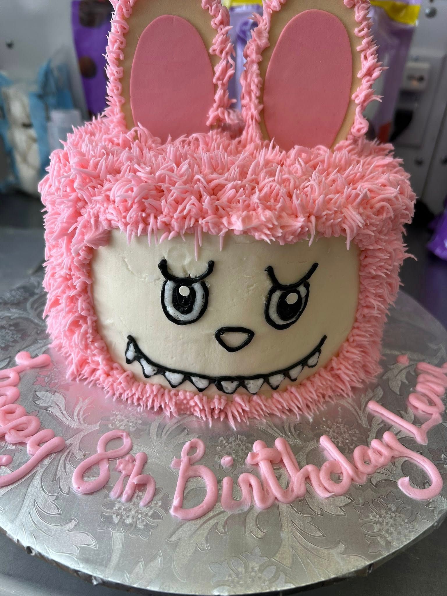 pink rabbit party cake
