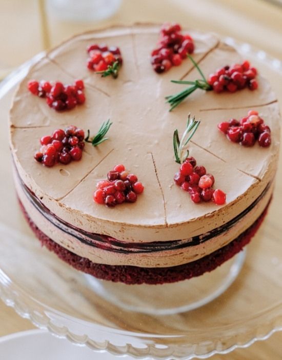 cake with fruit garnish