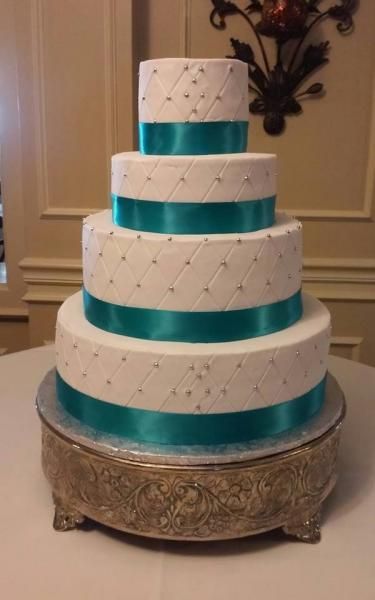 turquoise wedding cake