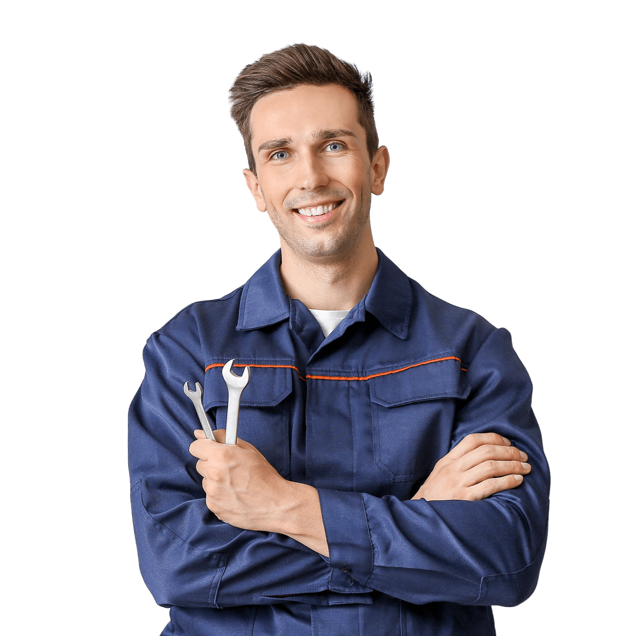 Mechanic holding a wrench