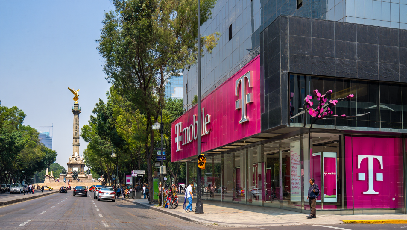 Imagen de un branch de T-Mobile en la Avenida Reforma en Ciudad de México