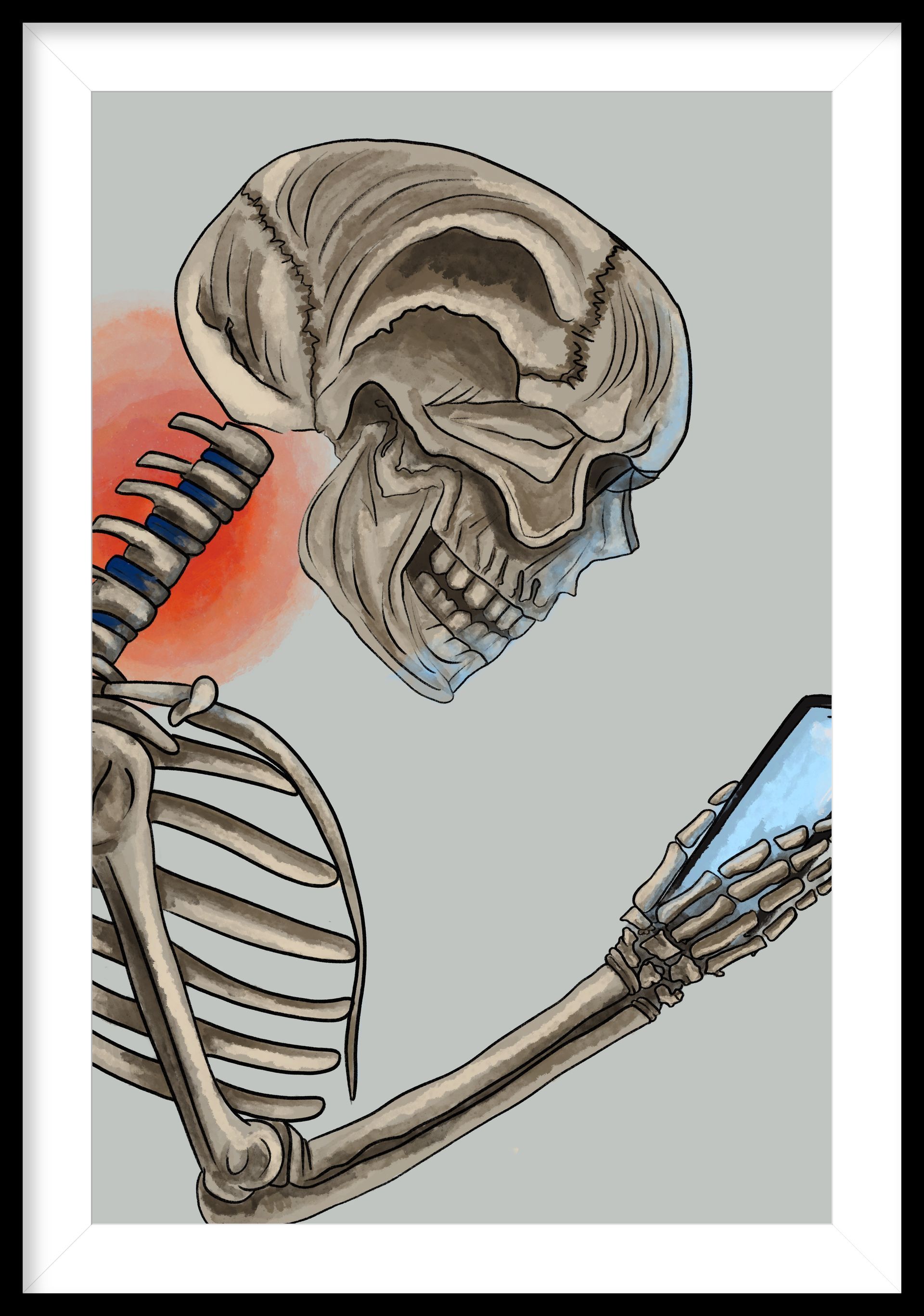 skeleton and neck pain