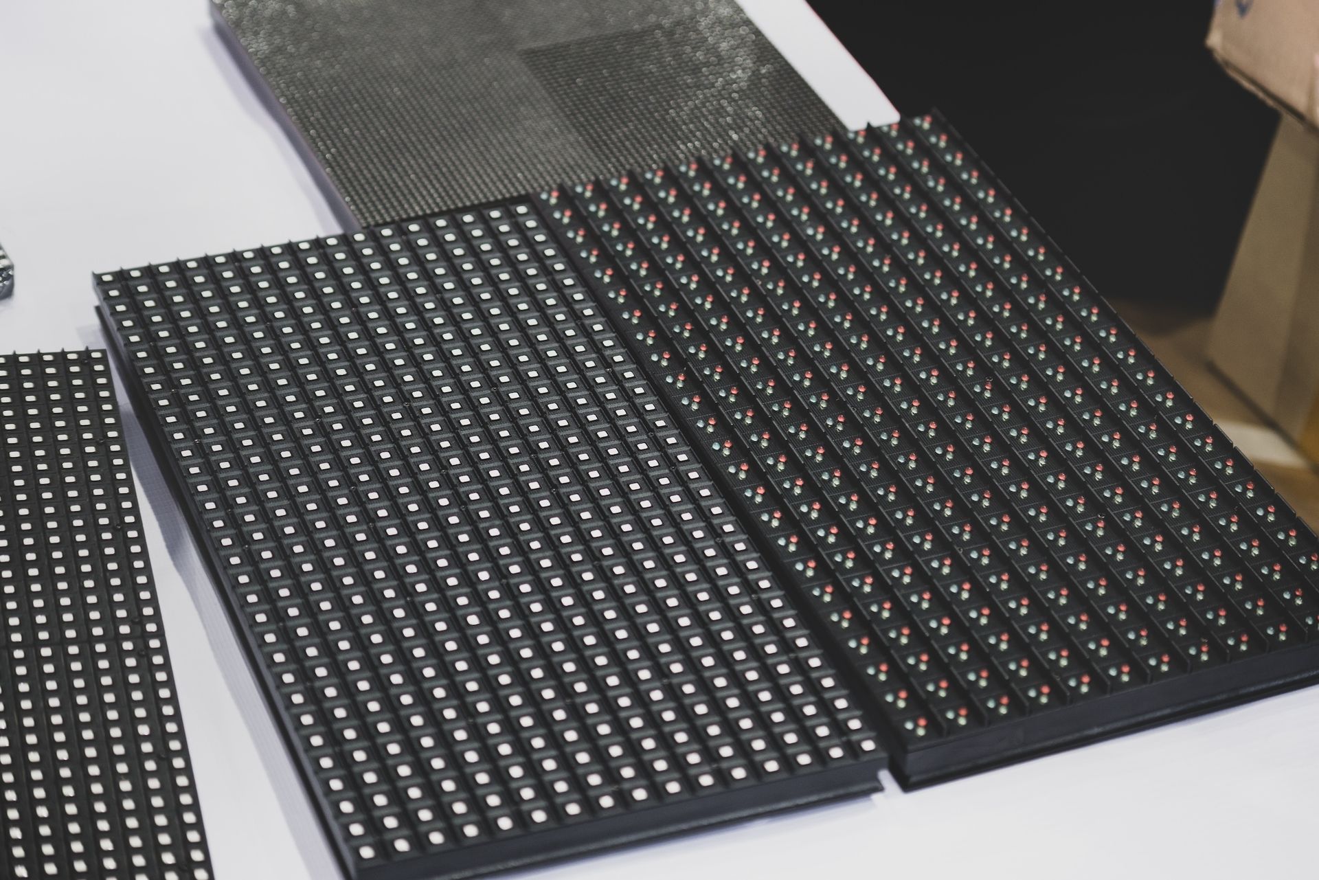 Close-up of Several Black Led Panels With Numerous Small, Silver-coloured Lights — HYVIS Plant Hire Pty Ltd in Mulambin, QLD