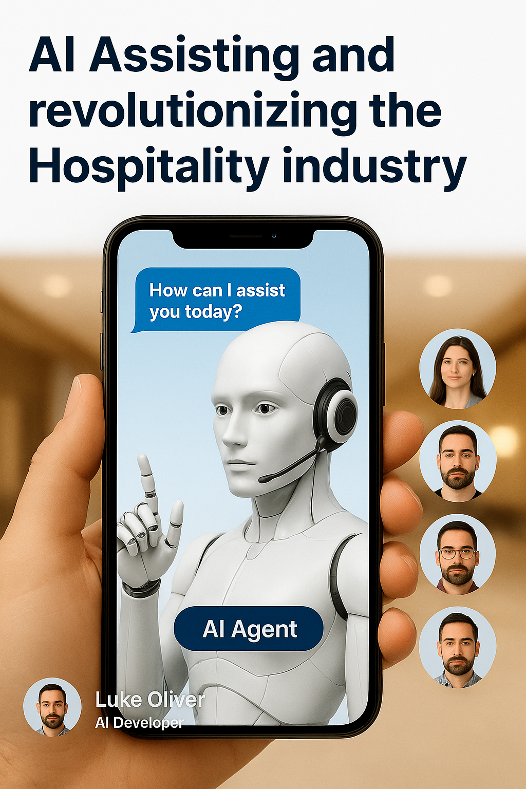 AI-powered virtual assistants transforming hospitality by delivering 24/7 guest support, faster service, and personalized experiences—right from the first interaction. Smartphone app for booking flights, showing departure and arrival details. The app also shows a flight search button.