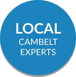 A blue circle with the words `` local clutch experts '' written on it.