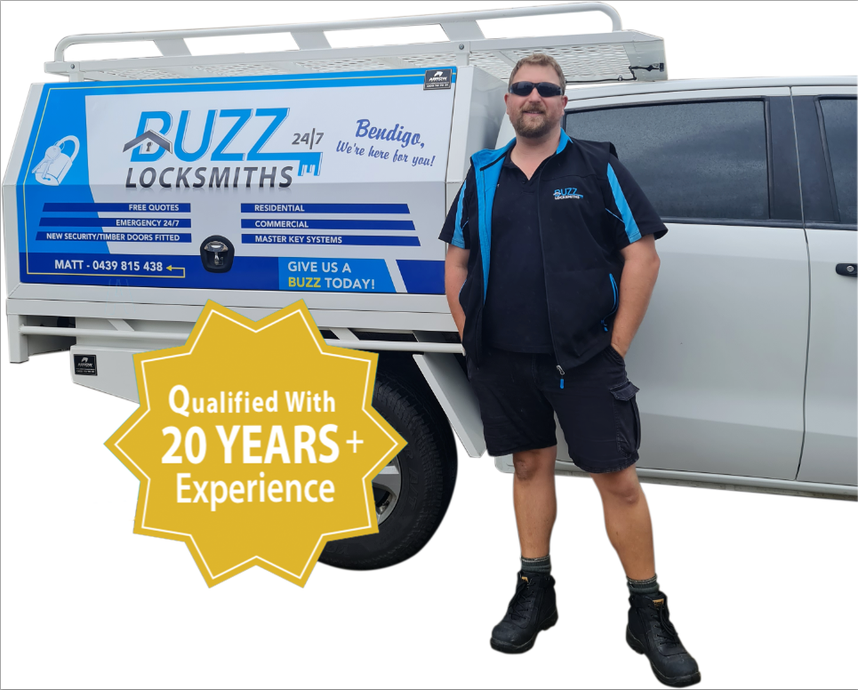 Book a Locksmith | Owner's Image with the Service Van and Promo | Bendigo, VIC