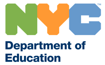 NYC Department of Education logo: "NYC" in green, orange, and blue. Text below reads "Department of Education."