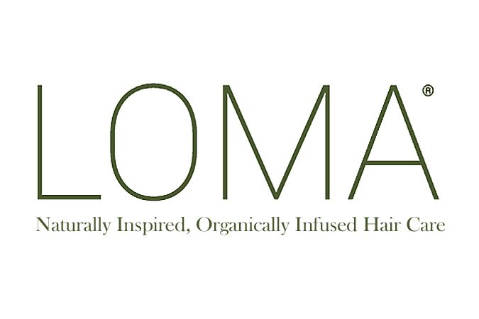 LOMA hair care logo in green: text
