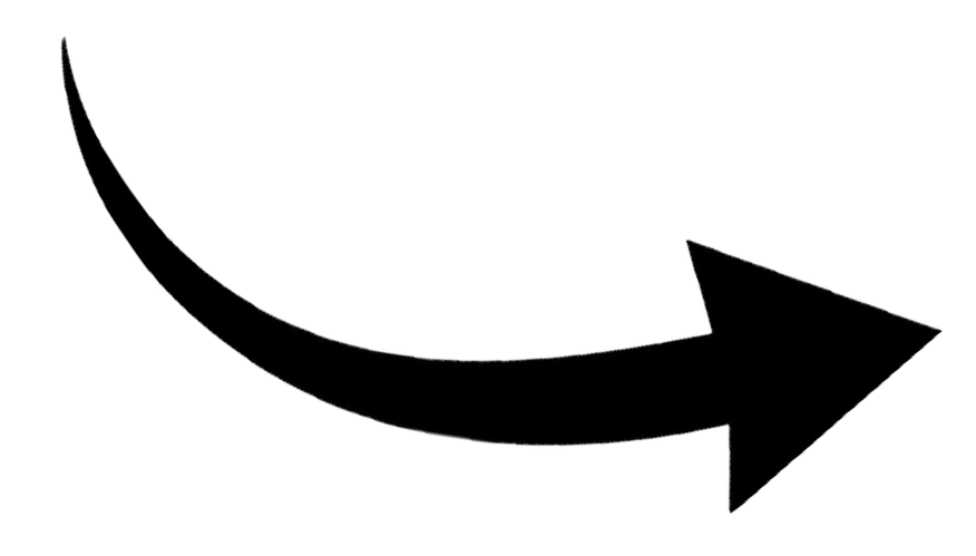 A black arrow pointing to the right on a white background.