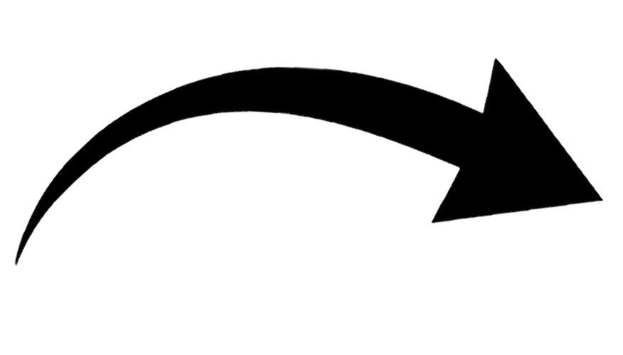A black arrow pointing to the right on a white background.