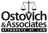 Ostovich & Associates law firm logo with scales of justice and “Attorneys at Law” text