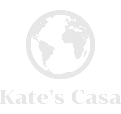 Kate's Casa Logo. Globe with letter mark