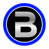 The letter b is in a blue circle on a white background