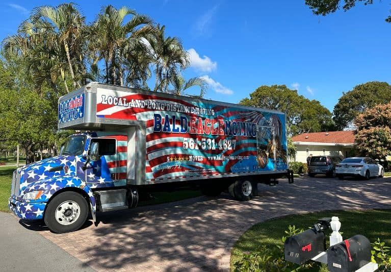 Miami long-distance moving truck on the road