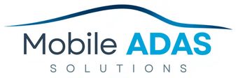 Logo for Mobile ADAS Solutions featuring a blue stylized car outline above text in navy and bright blue.